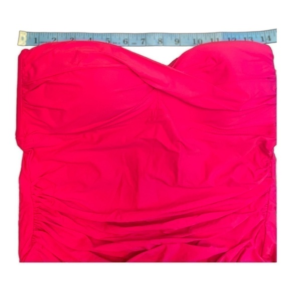 Athena Women's Solid Twist Bandeau One-Piece In Rose - Picture 8 of 12